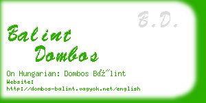 balint dombos business card